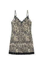 ANIMAL HOTFIX MINI SLIP DRESS (BEIGE)