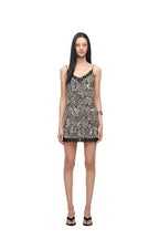 ANIMAL HOTFIX MINI SLIP DRESS (BEIGE)