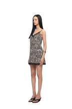ANIMAL HOTFIX MINI SLIP DRESS (BEIGE)