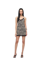 ANIMAL HOTFIX MINI SLIP DRESS (BEIGE)