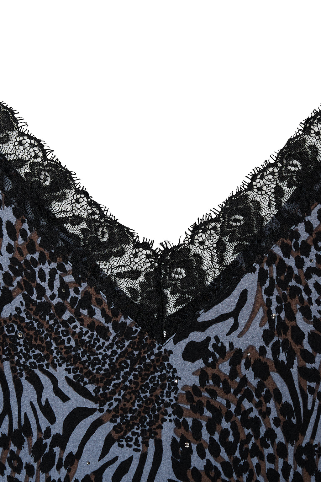 ANIMAL HOTFIX MINI SLIP DRESS (BLUE)