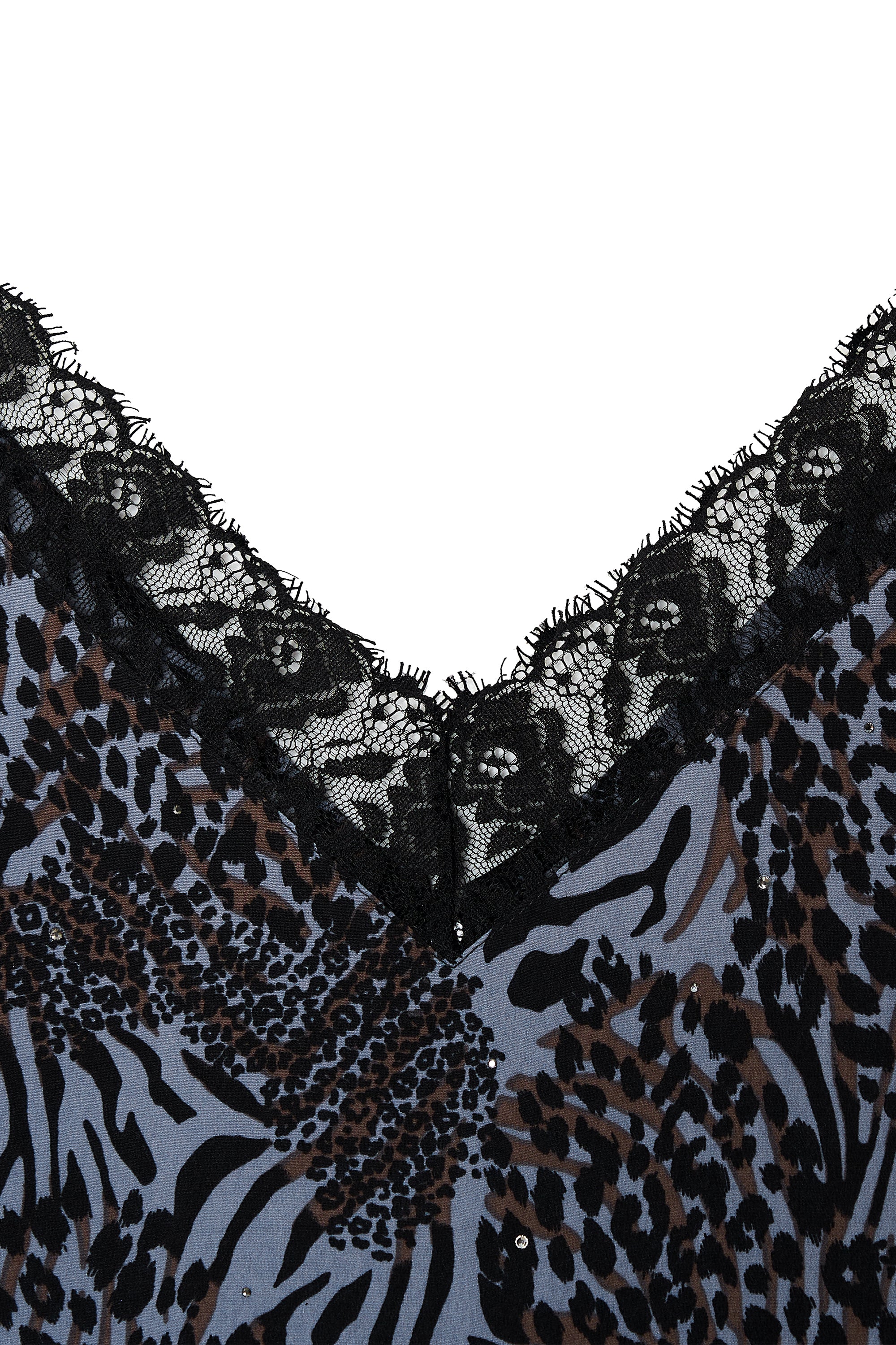 ANIMAL HOTFIX MINI SLIP DRESS (BLUE)