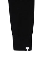 BASIC CROP WAFFLE ZIP-UP HOODIE (BLACK)