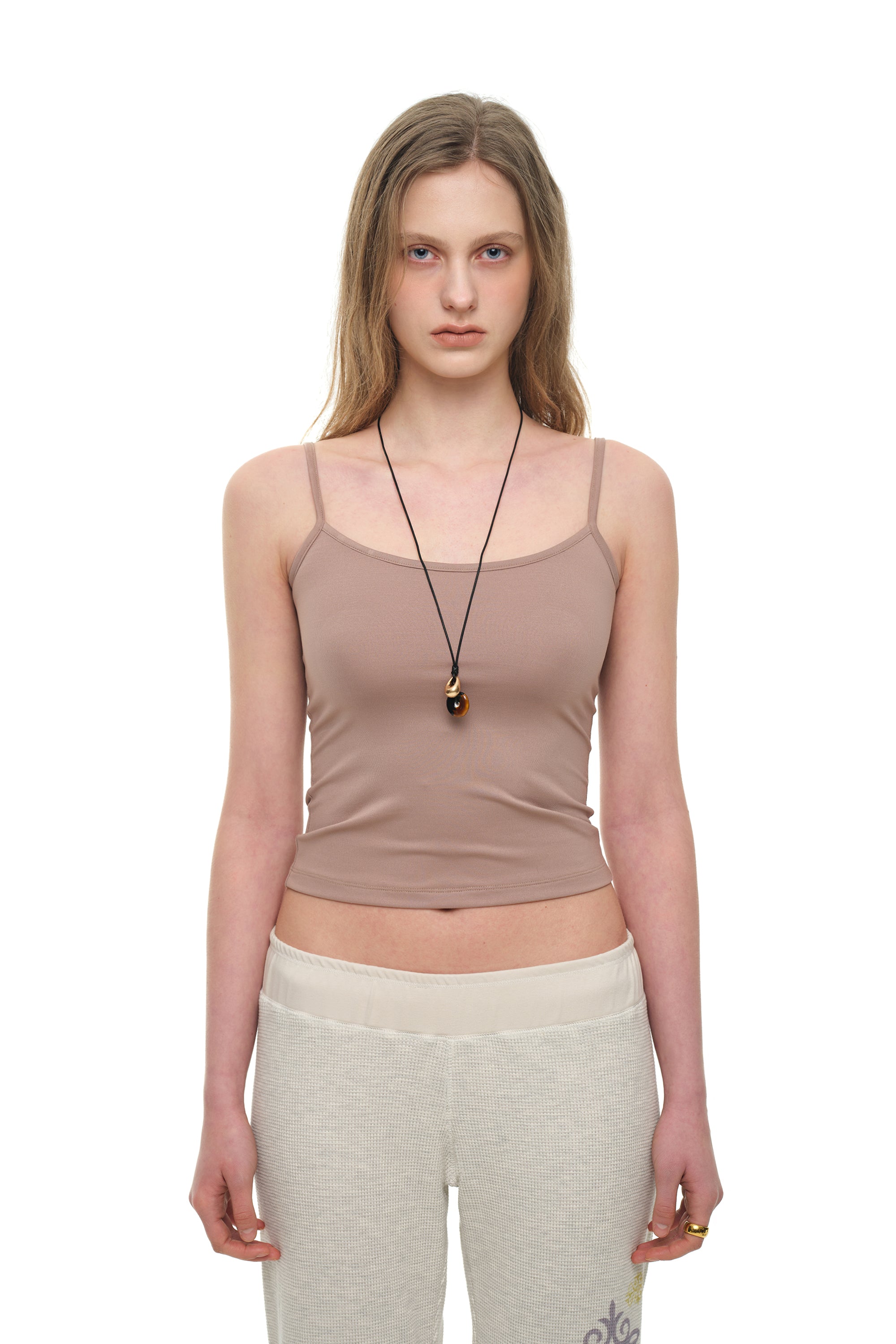 BASIC 02 SLEEVELESS TOP (DARK BEIGE)