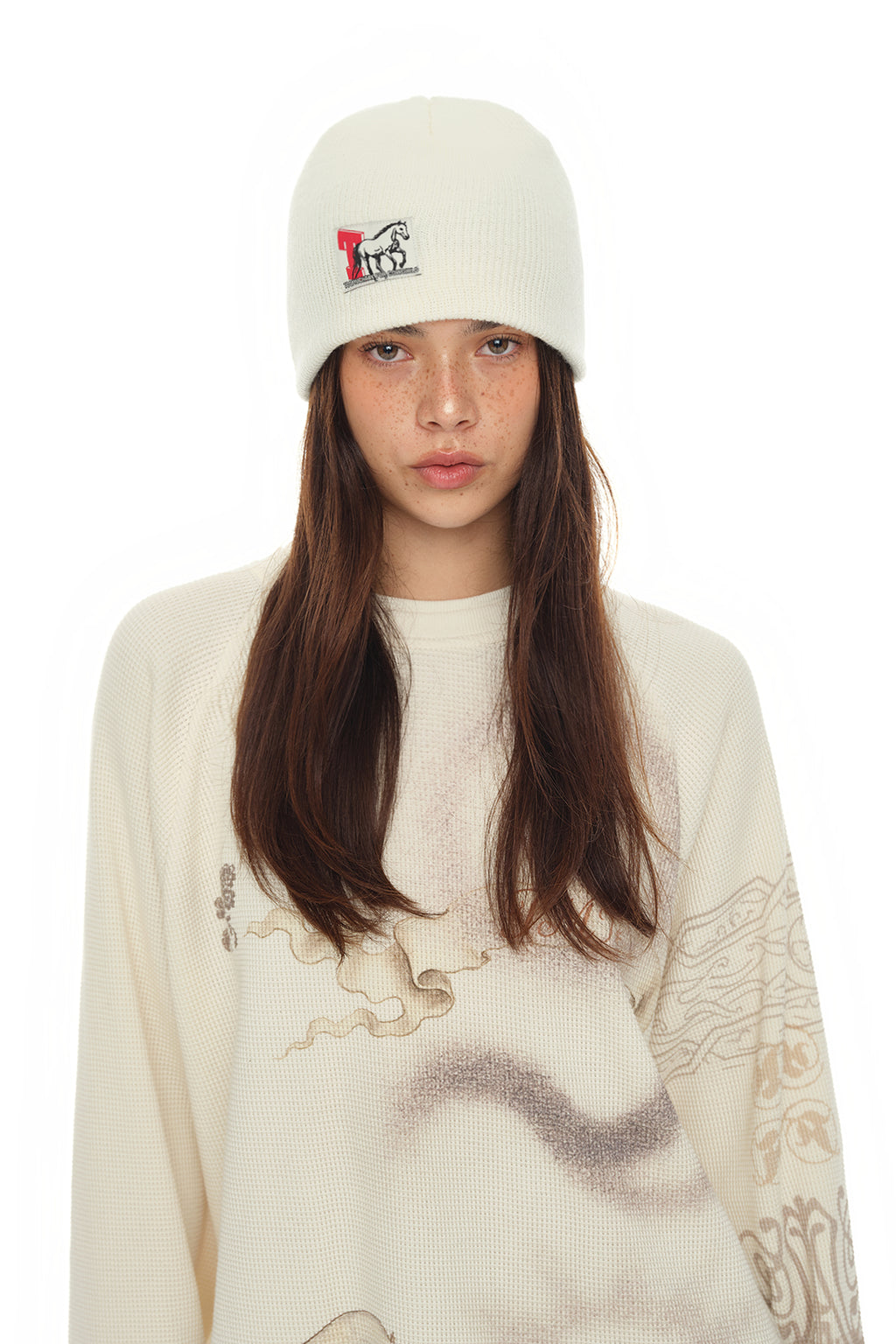 COWGIRL LABEL BEANIE (IVORY)