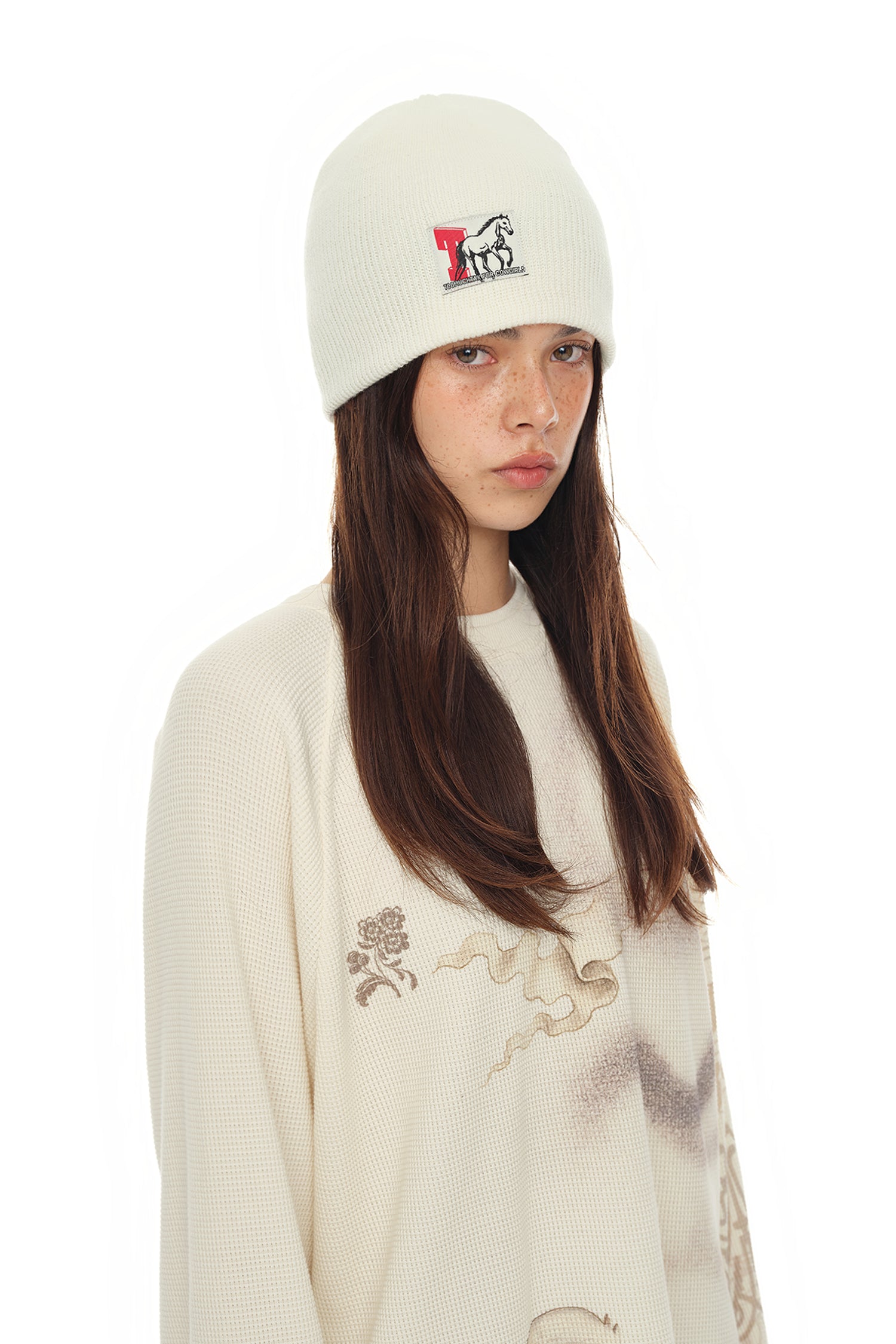 COWGIRL LABEL BEANIE (IVORY)