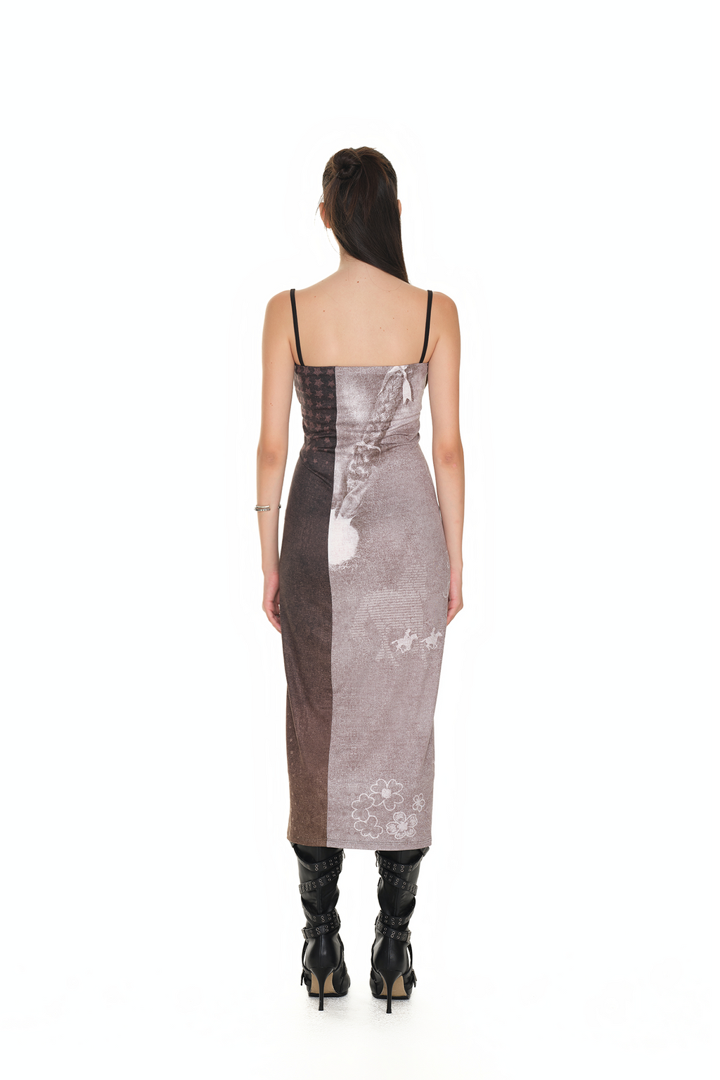 COWGIRL PRINTED DRESS (BROWN)