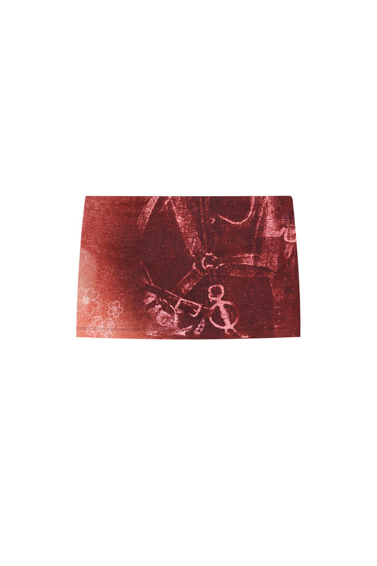 COWGIRL PRINTED SKIRT PANTS (RED)