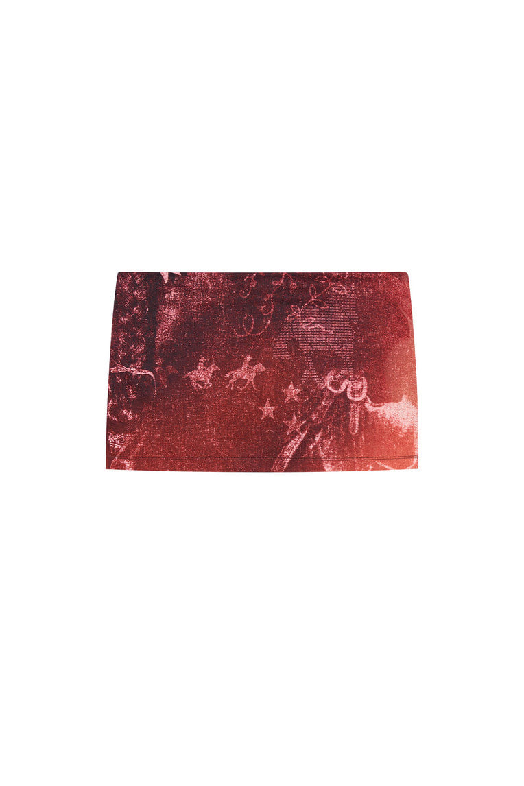 COWGIRL PRINTED SKIRT PANTS (RED)