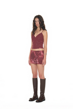 COWGIRL PRINTED SKIRT PANTS (RED)