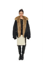 FAUX FUR BOMBER JACKET (BLACK)