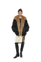 FAUX FUR BOMBER JACKET (BLACK)