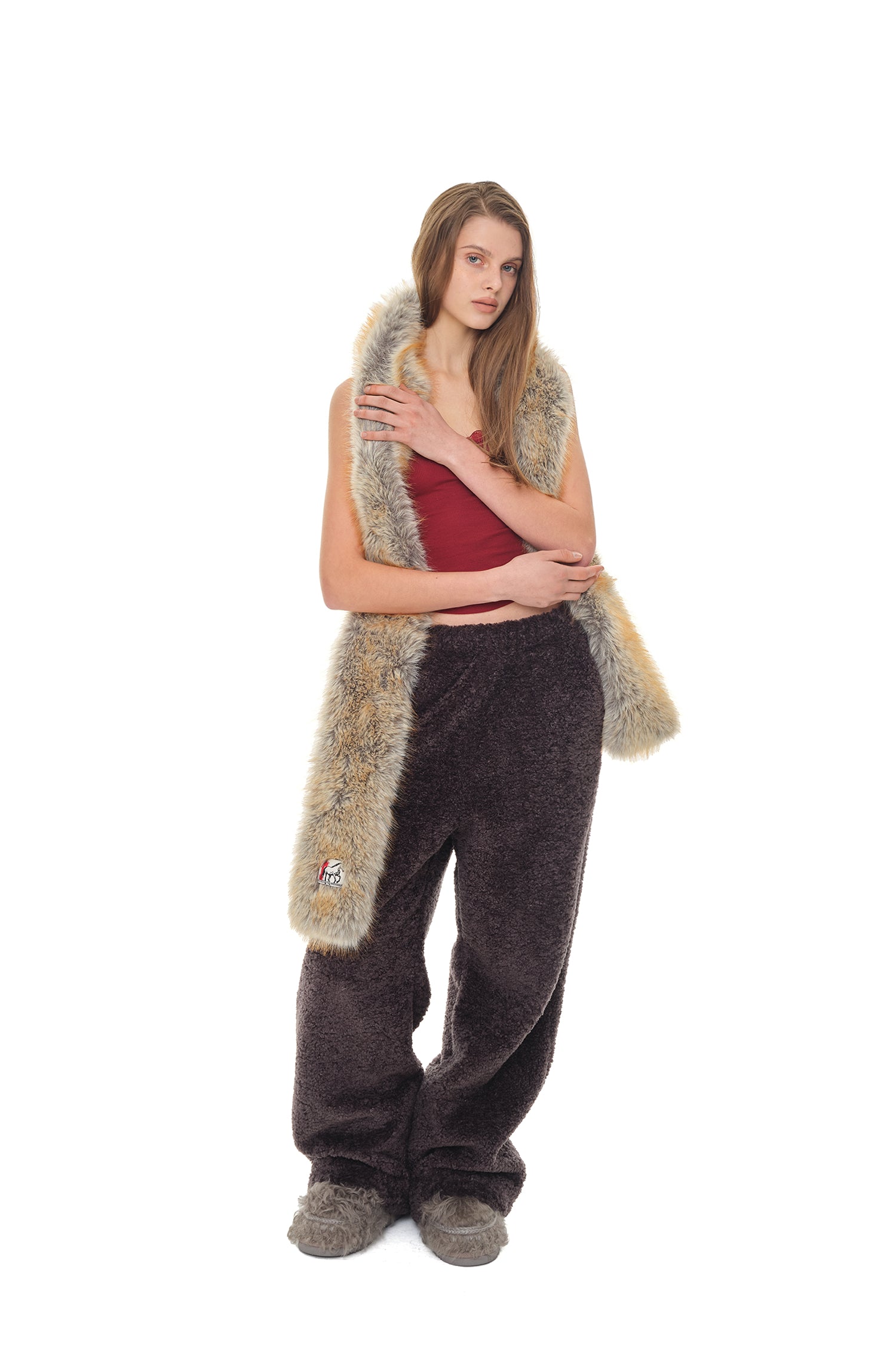 FAUX FUR SCARF (BROWN)
