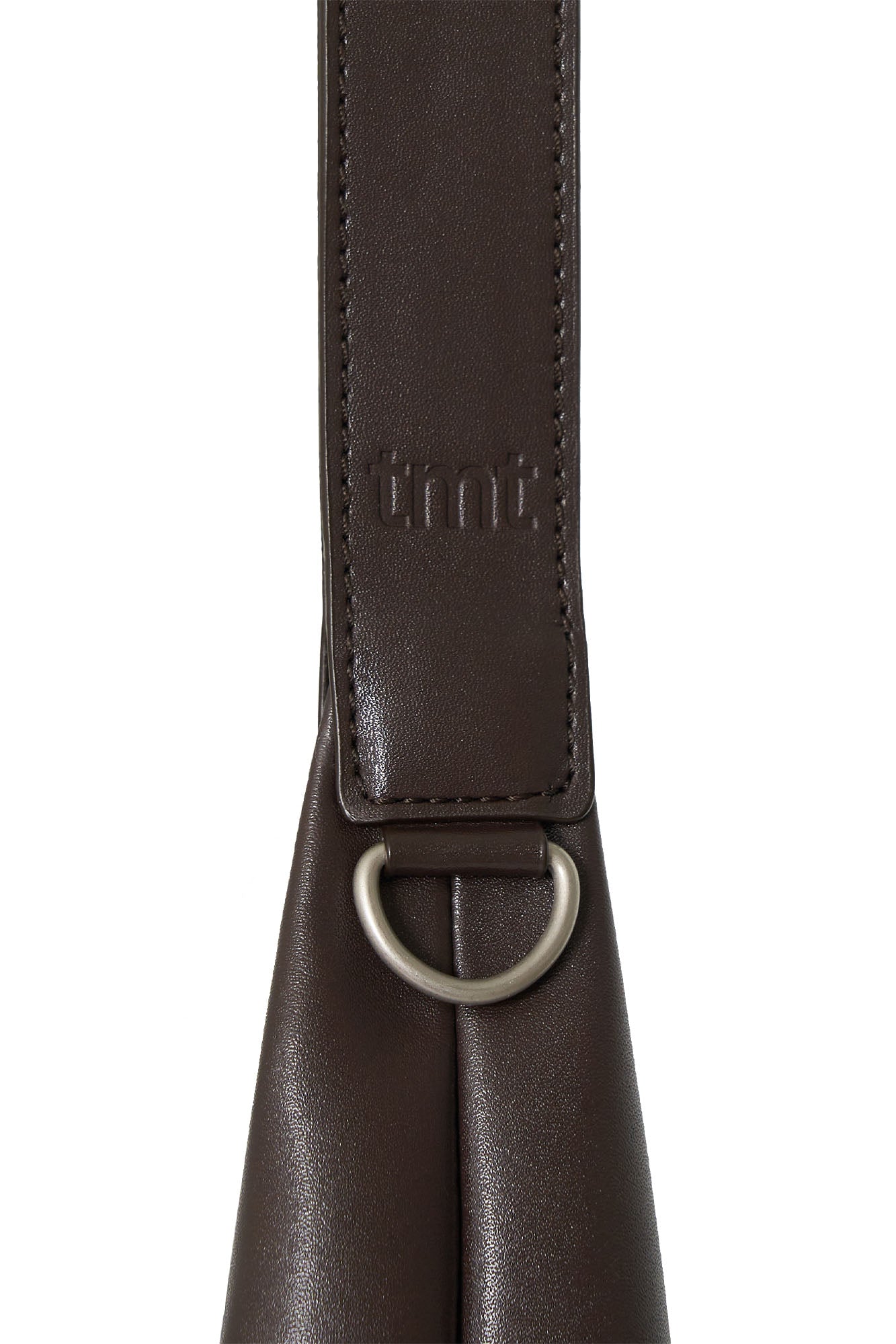 FAUX LEATHER BUCKLE HOBO BAG (BROWN)