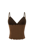 FAUX LEATHER CAMI-TOP (BROWN)