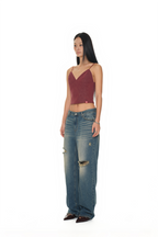 FAUX LEATHER CAMI-TOP (MAROON)