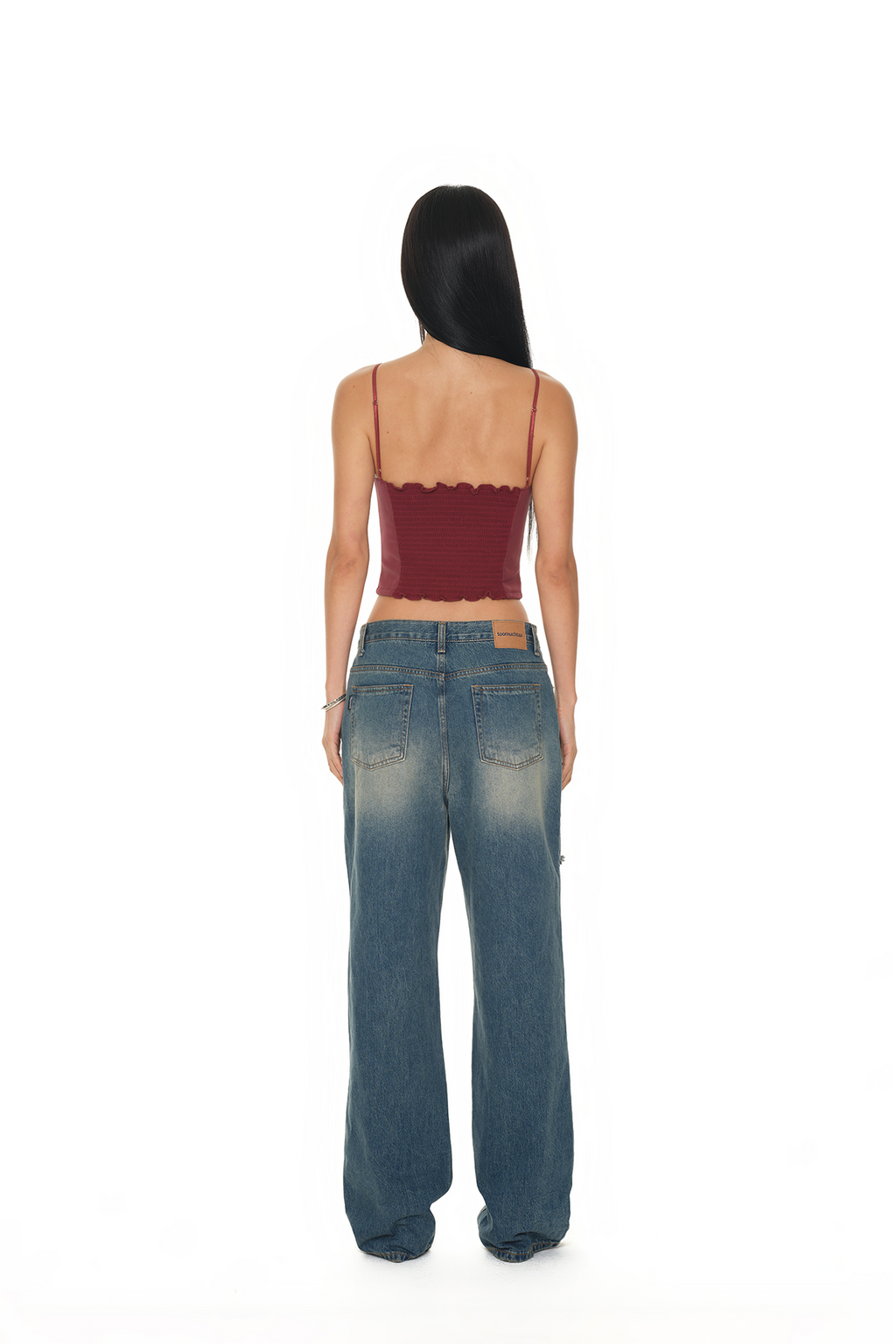 FAUX LEATHER CAMI-TOP (MAROON)