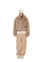 FLEECE PANEL SWEATPANTS (BEIGE)