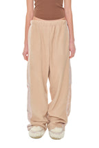 FLEECE PANEL SWEATPANTS (BEIGE)