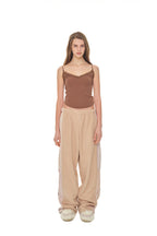 FLEECE PANEL SWEATPANTS (BEIGE)