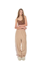 FLEECE PANEL SWEATPANTS (BEIGE)