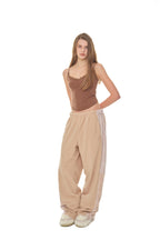 FLEECE PANEL SWEATPANTS (BEIGE)