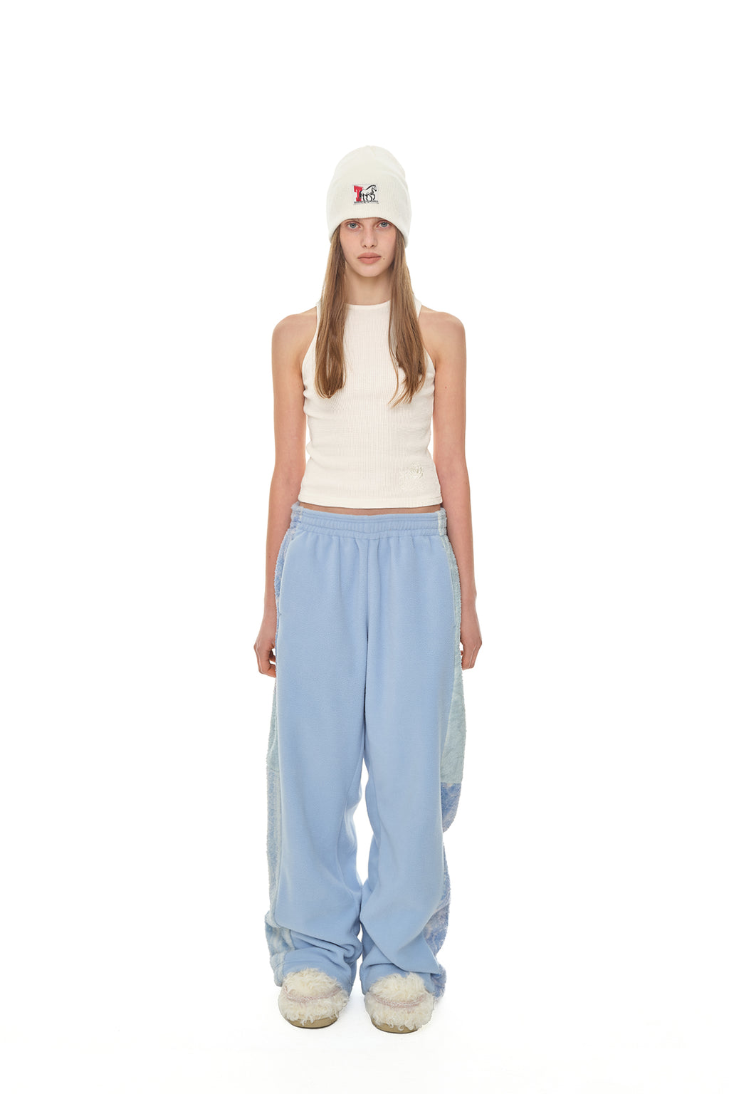 FLEECE PANEL SWEATPANTS (BLUE)