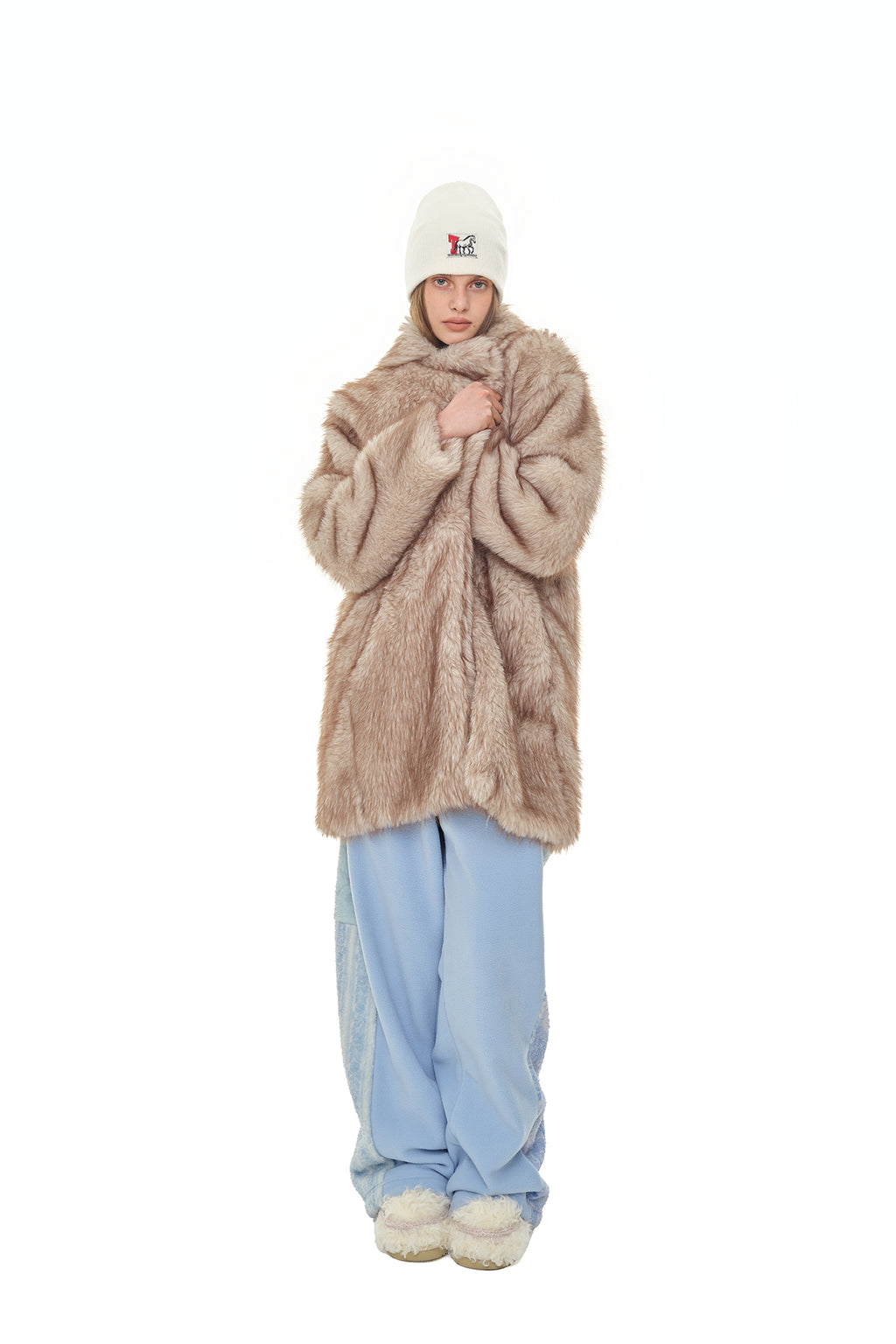 FLEECE PANEL SWEATPANTS (BLUE)