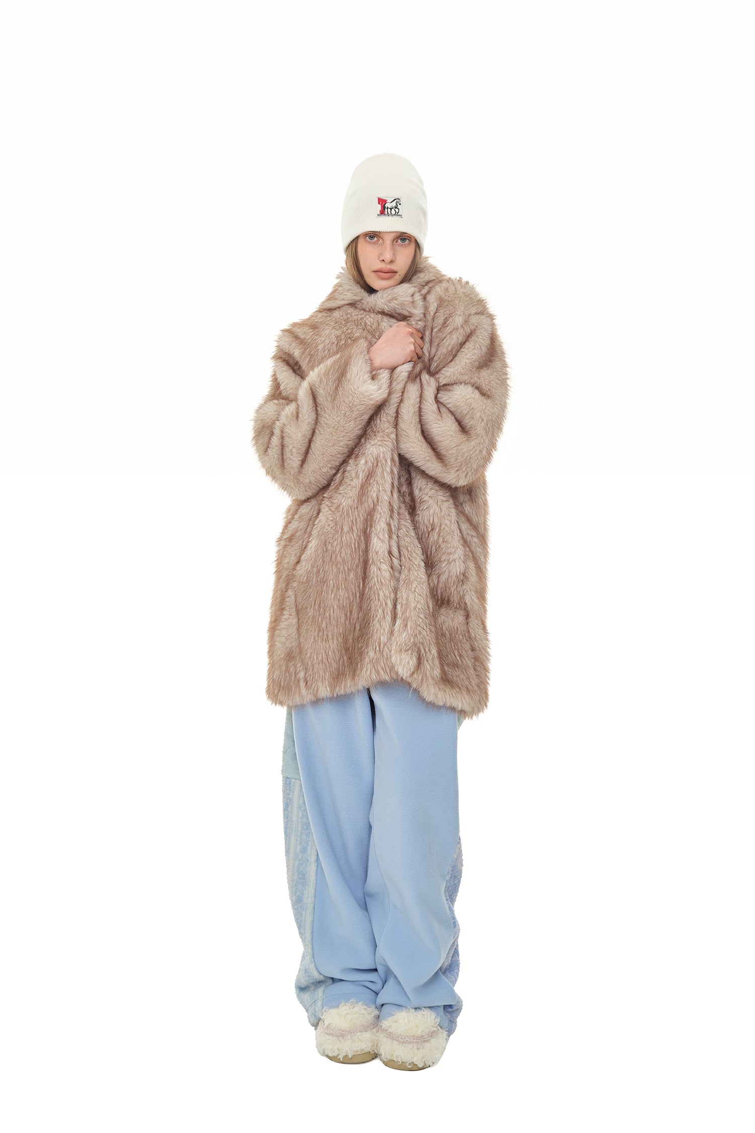 FLEECE PANEL SWEATPANTS (BLUE)