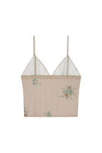 FLORAL LACE RIBBED CAMI TOP (BEIGE)