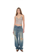 FLORAL LACE RIBBED CAMI TOP (BEIGE)