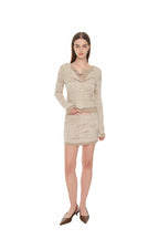FLORAL MOTIF LAYERED SKIRT (BEIGE)