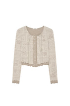 FLORAL MOTIF LAYERED CARDIGAN (BEIGE)