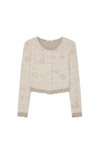 FLORAL MOTIF LAYERED CARDIGAN (BEIGE)