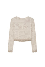 FLORAL MOTIF LAYERED CARDIGAN (BEIGE)
