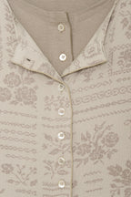 FLORAL MOTIF LAYERED CARDIGAN (BEIGE)