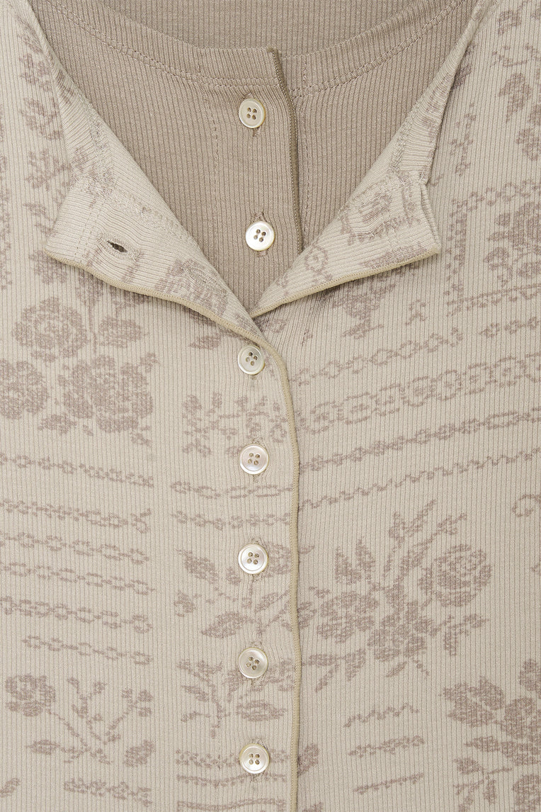 FLORAL MOTIF LAYERED CARDIGAN (BEIGE)