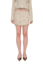 FLORAL MOTIF LAYERED CARDIGAN (BEIGE)