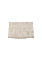 FLORAL MOTIF LAYERED SKIRT (BEIGE)