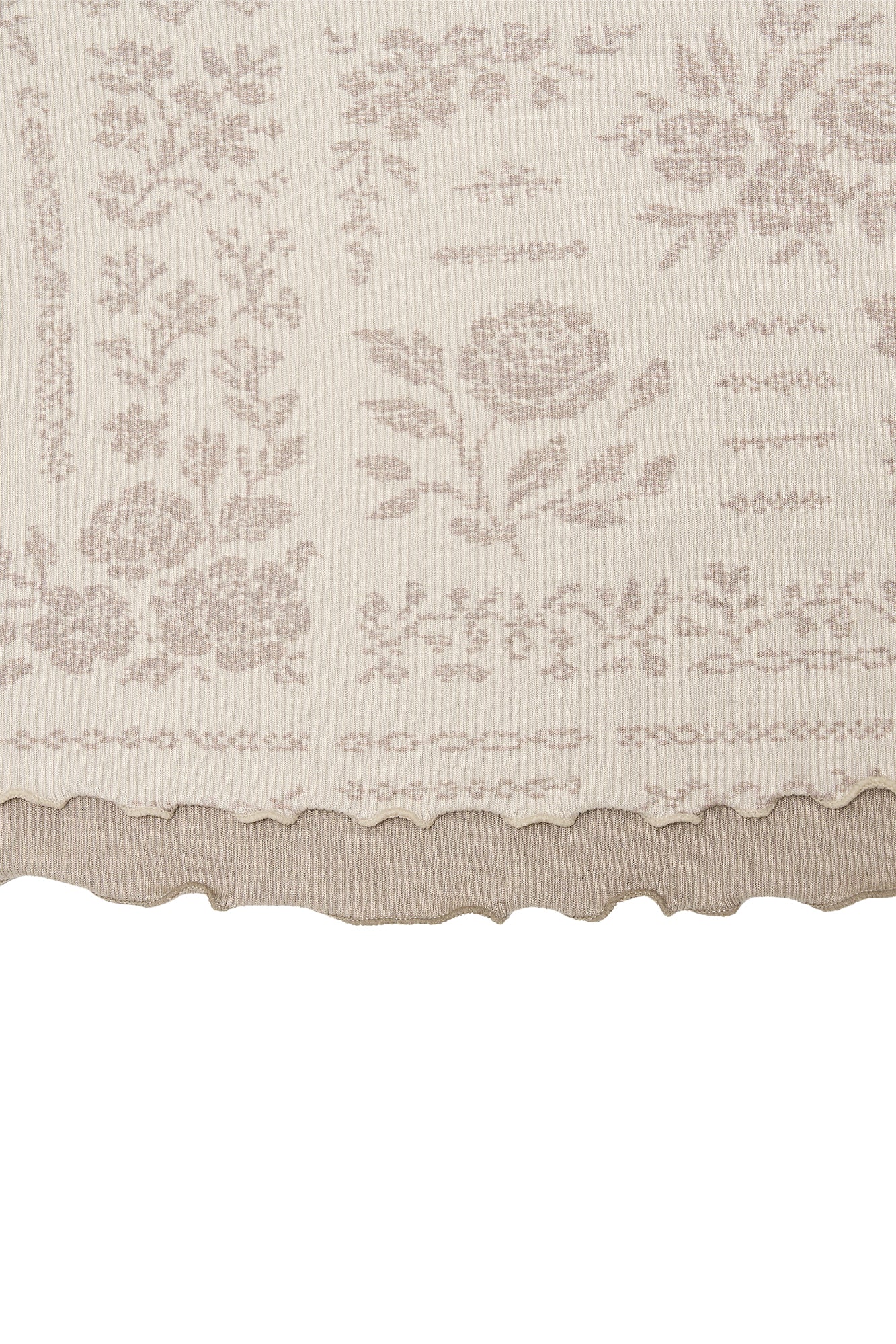FLORAL MOTIF LAYERED SKIRT (BEIGE)