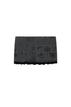 FLORAL MOTIF LAYERED SKIRT (CHARCOAL)