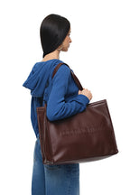 FAUX LEATHER 02 TOTE BAG (BROWN)