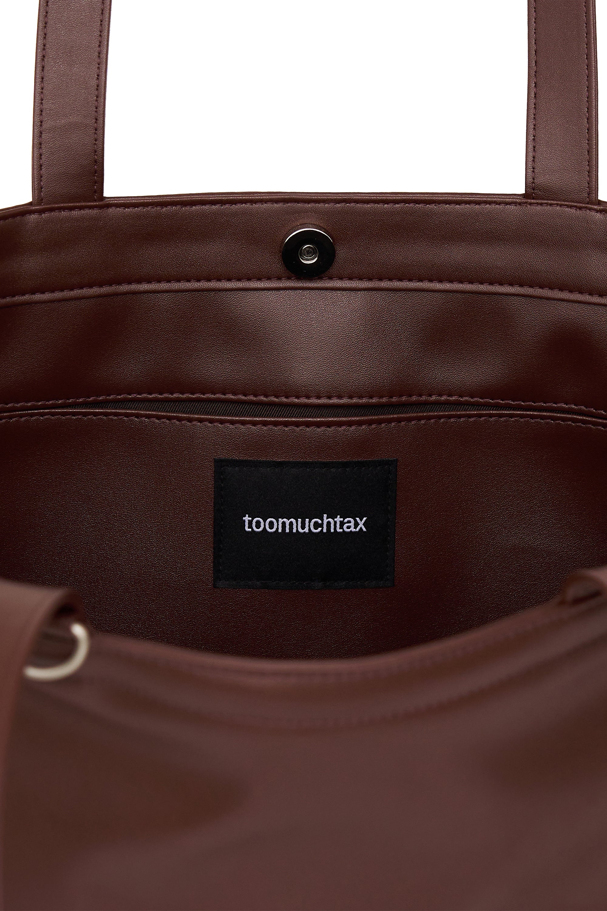 FAUX LEATHER 02 TOTE BAG (BROWN)