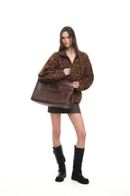 FAUX LEATHER 02 TOTE BAG (BROWN)