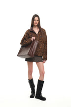 FAUX LEATHER 02 TOTE BAG (BROWN)