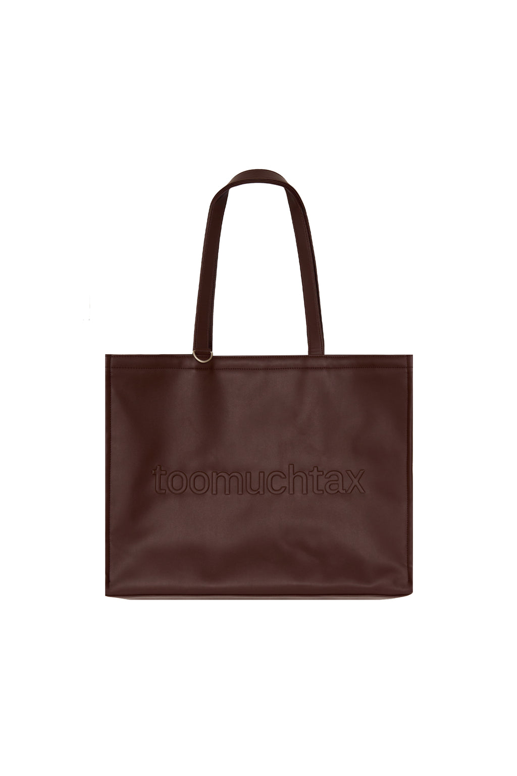 FAUX LEATHER 02 TOTE BAG (BROWN)
