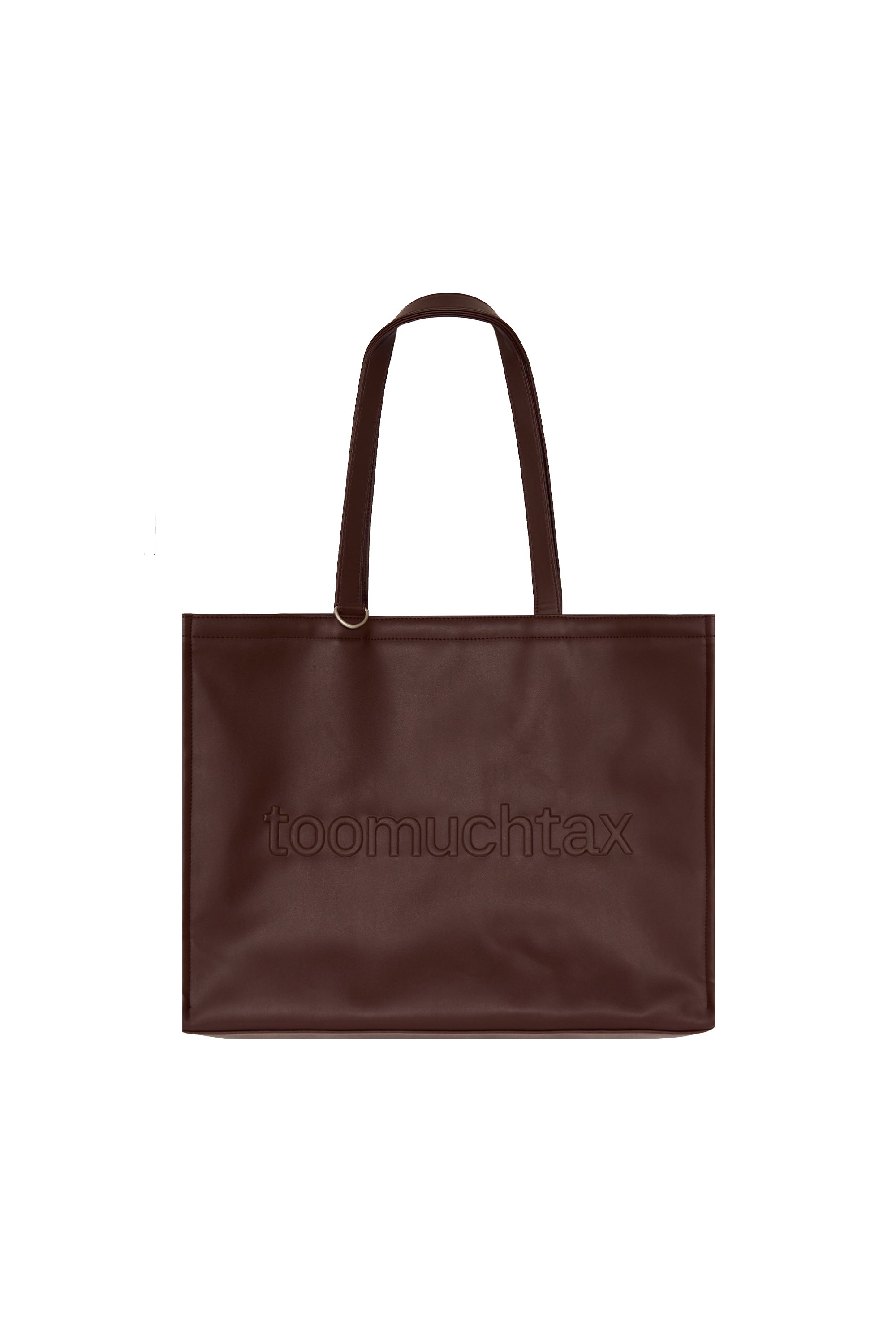 FAUX LEATHER 02 TOTE BAG (BROWN)