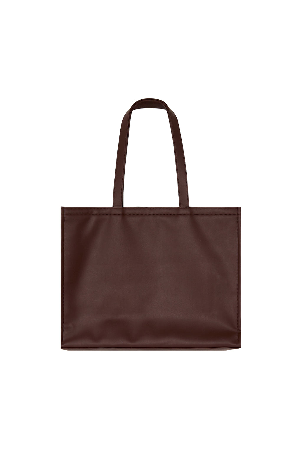 FAUX LEATHER 02 TOTE BAG (BROWN)