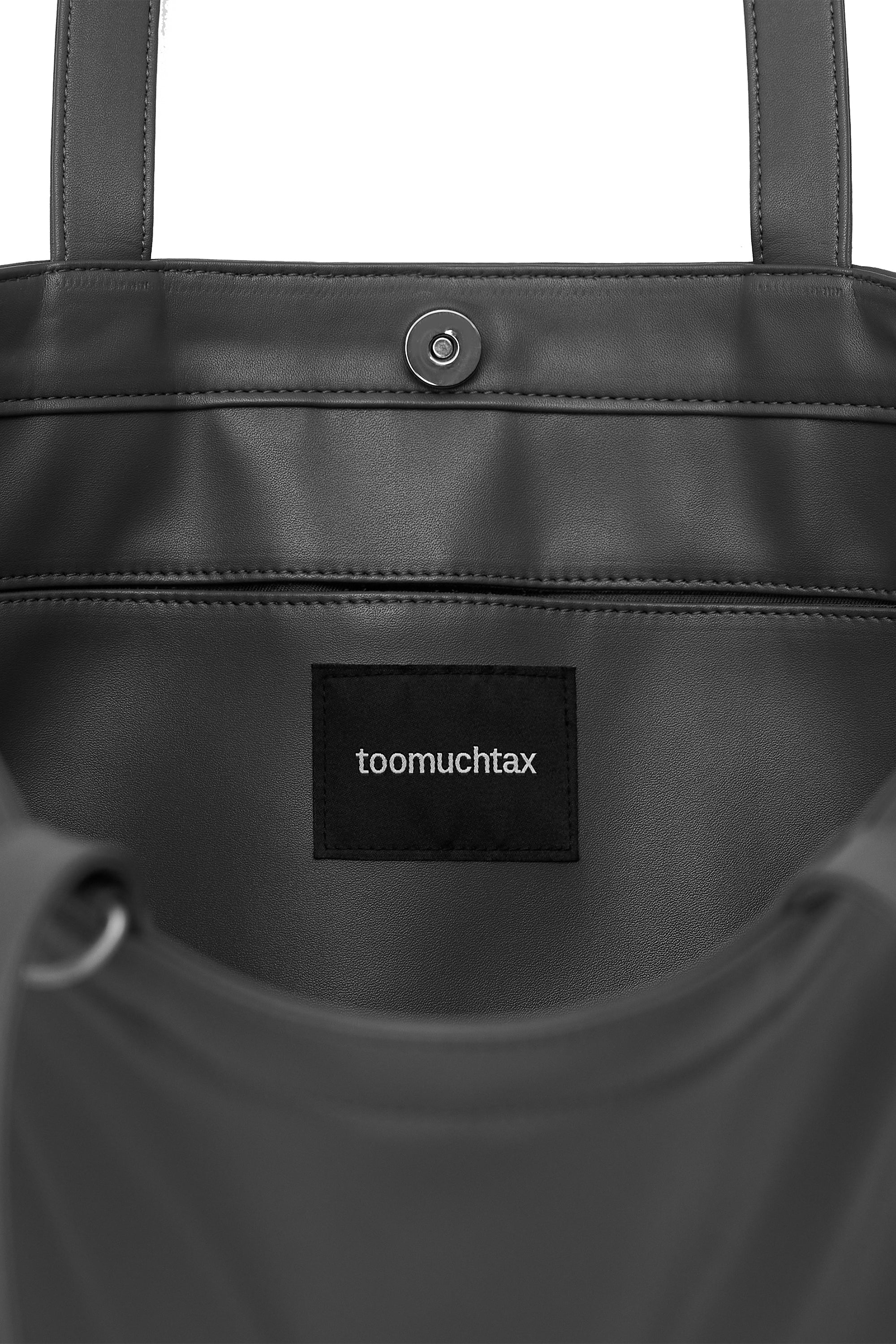 FAUX LEATHER 02 TOTE BAG (CHARCOAL)