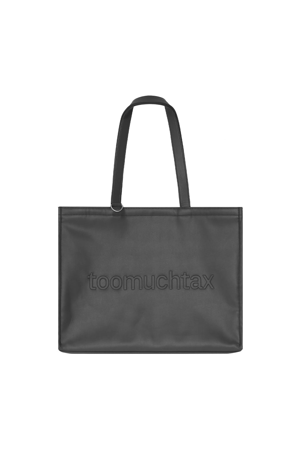 FAUX LEATHER 02 TOTE BAG (CHARCOAL)